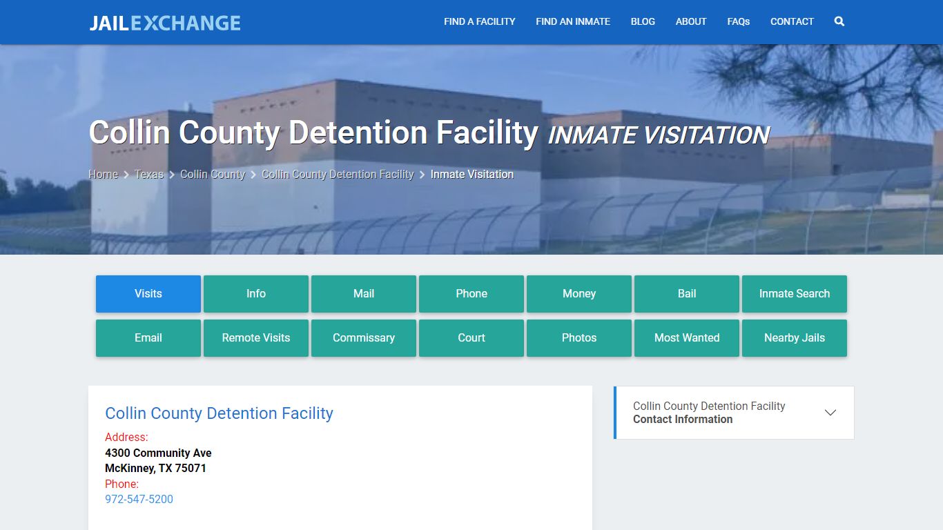 Inmate Visitation - Collin County Detention Facility, TX - Jail Exchange